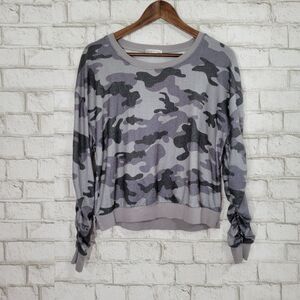 Fitz + Eddi long sleeve camo print top